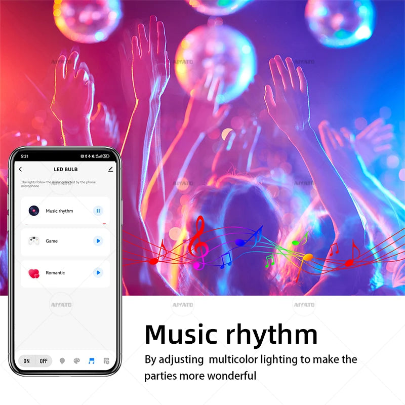 Lâmpada LED Inteligente RGB Wi-Fi