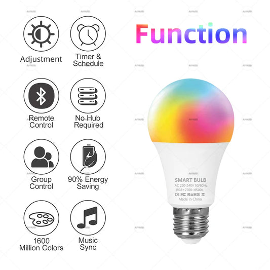 Lâmpada LED Inteligente RGB Wi-Fi