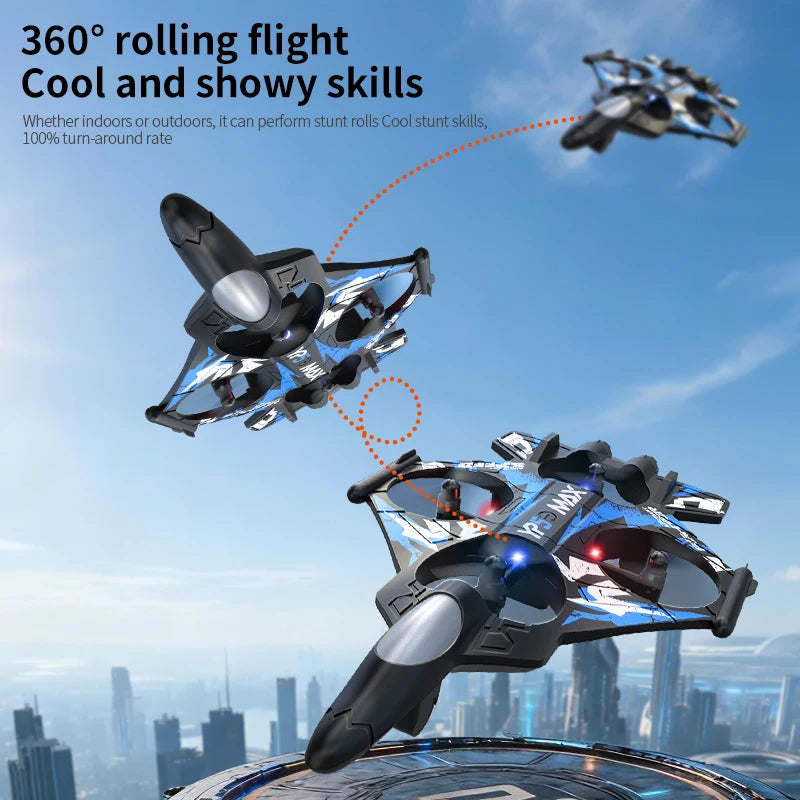 Foam plane 2.4G wifi RC fighter jet stunt rolling helicopter and LED color light plane Boy's toy gift 2026 new YP5MAX RC