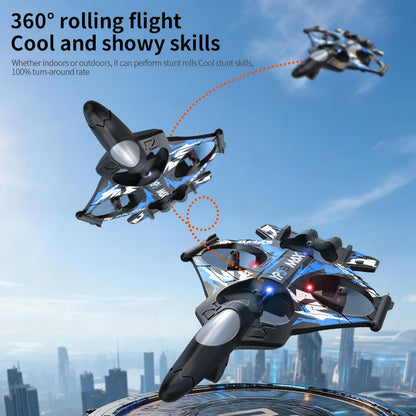 Foam plane 2.4G wifi RC fighter jet stunt rolling helicopter and LED color light plane Boy's toy gift 2026 new YP5MAX RC