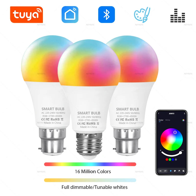 Lâmpada LED Inteligente RGB Wi-Fi