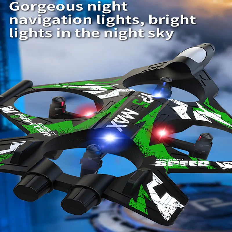 Foam plane 2.4G wifi RC fighter jet stunt rolling helicopter and LED color light plane Boy's toy gift 2026 new YP5MAX RC