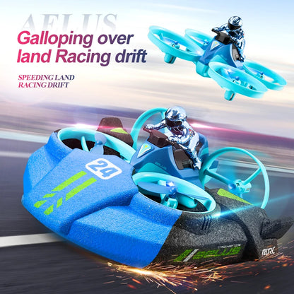 RC Mini Drone Altitude Hold Headless Mode 3 in 1 Sea Land Air Flight 2.4G Quadcopter Boat RC Helicopter Toys for Kids