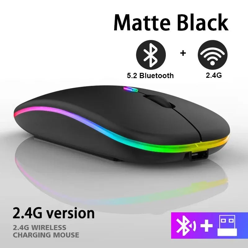 Mouse Gamer Sem Fio RGB Recarregável