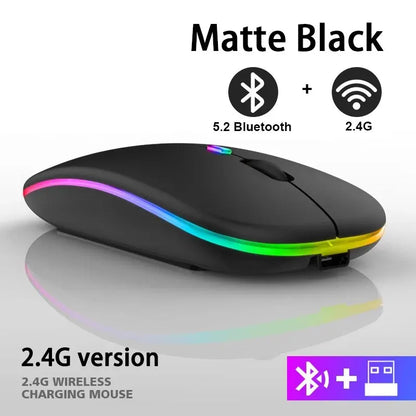 Mouse Gamer Sem Fio RGB Recarregável
