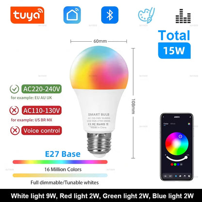 Lâmpada LED Inteligente RGB Wi-Fi