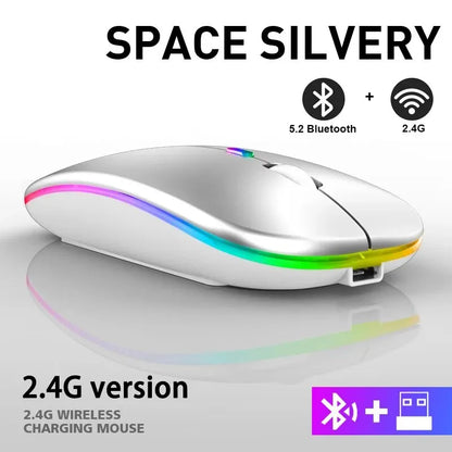 Mouse Gamer Sem Fio RGB Recarregável