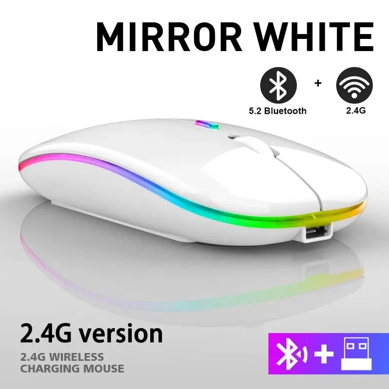 Mouse Gamer Sem Fio RGB Recarregável