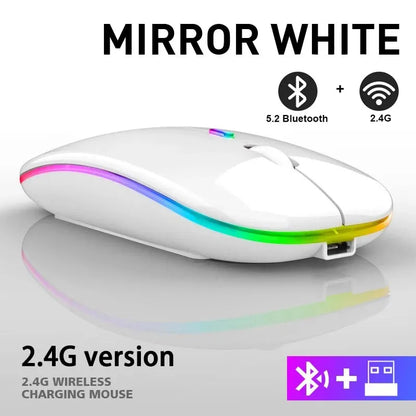 Mouse Gamer Sem Fio RGB Recarregável