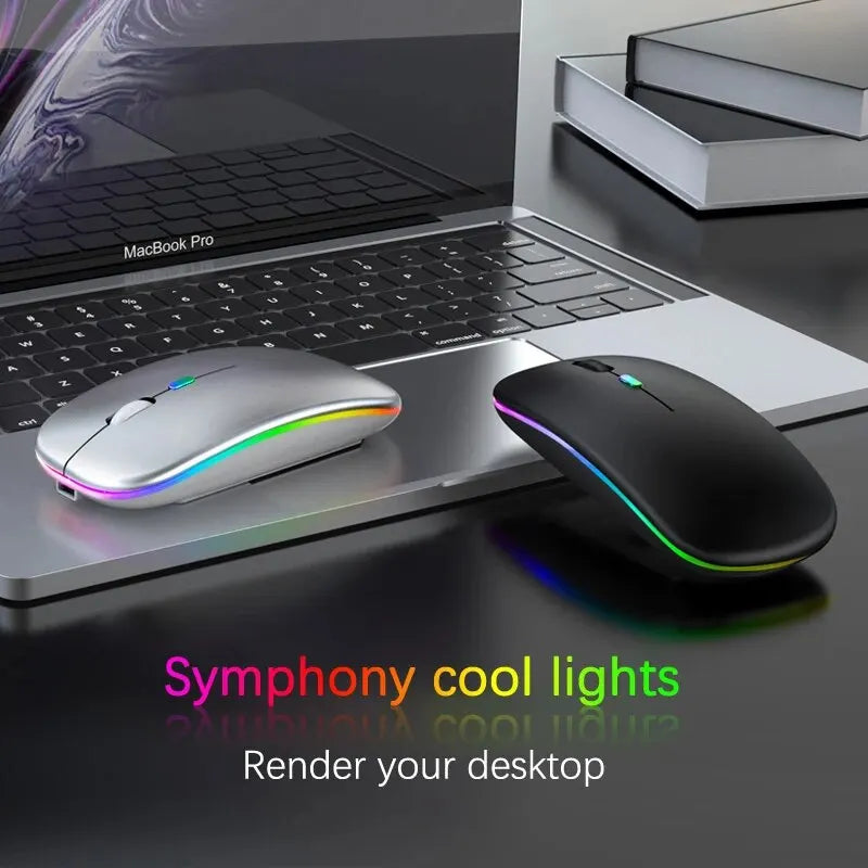 Mouse Gamer Sem Fio RGB Recarregável